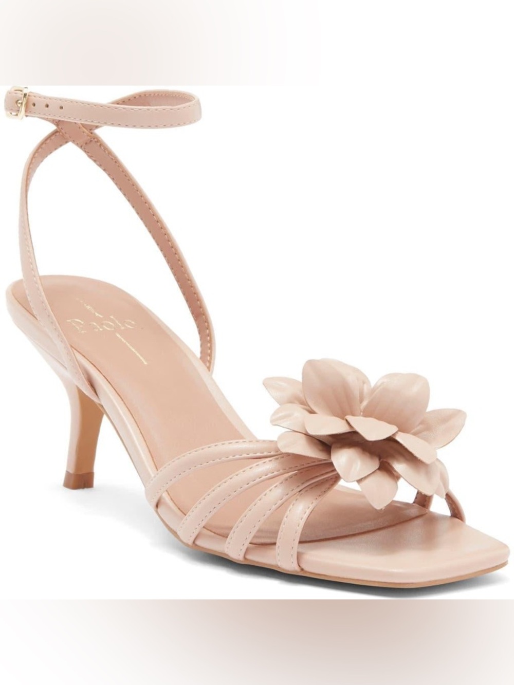 Paolo Blush Pink Floral Ankle-Strap Heels